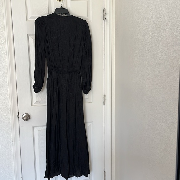 NWT $455 The Kooples LONG BLACK SNAKESKIN JACQUARD DRESS size 3 - Picture 13 of 17